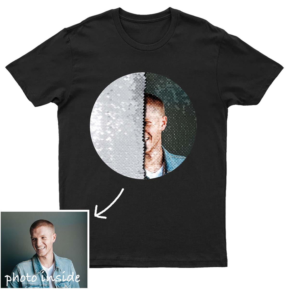 Benutzerdefiniertes Hemd mit Flip-Pailletten (Kreis)