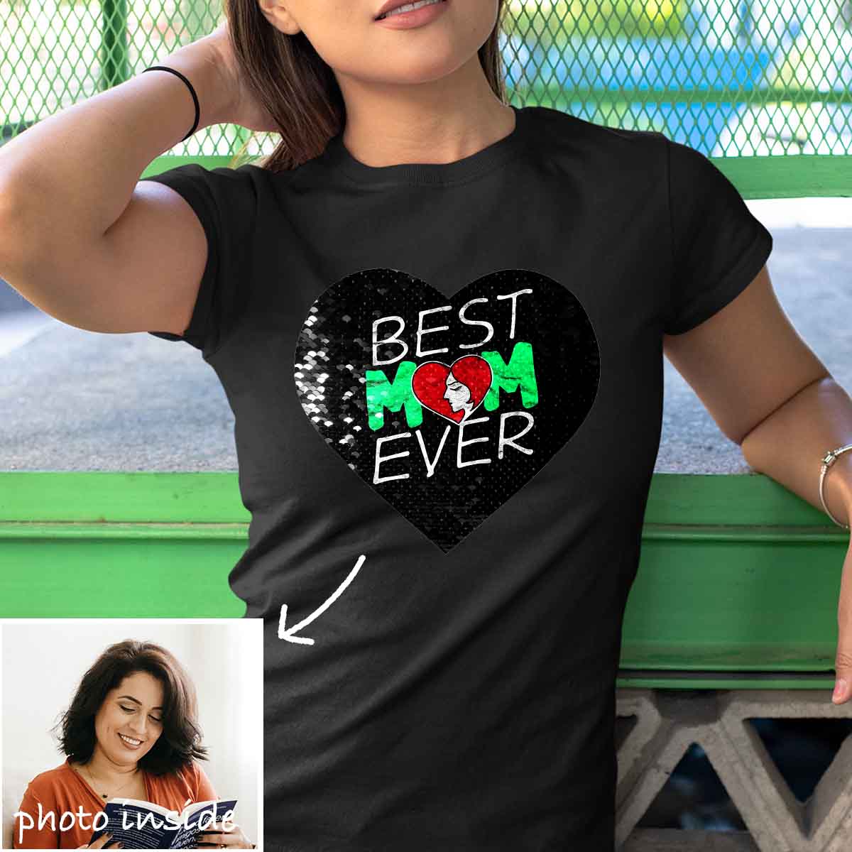 Custom Best Mom Ever Flip Sequin Shirt (Double Print)