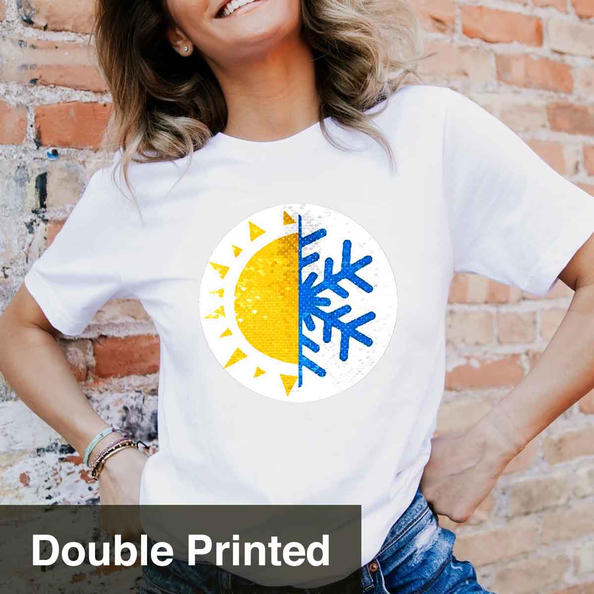 Custom Flip Sequin Shirt (Circle Double Print)