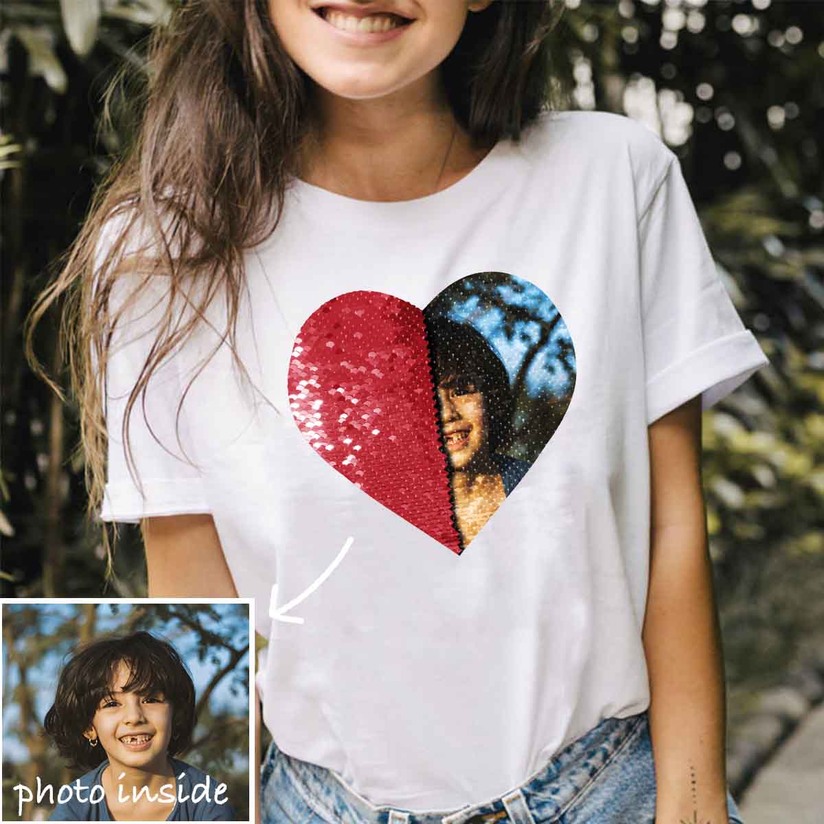 Custom Flip Sequin Shirt (Heart)-Sponsor