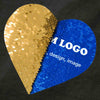 Benutzerdefiniertes Logo-Flip-Pailletten-Hemd (Herz)