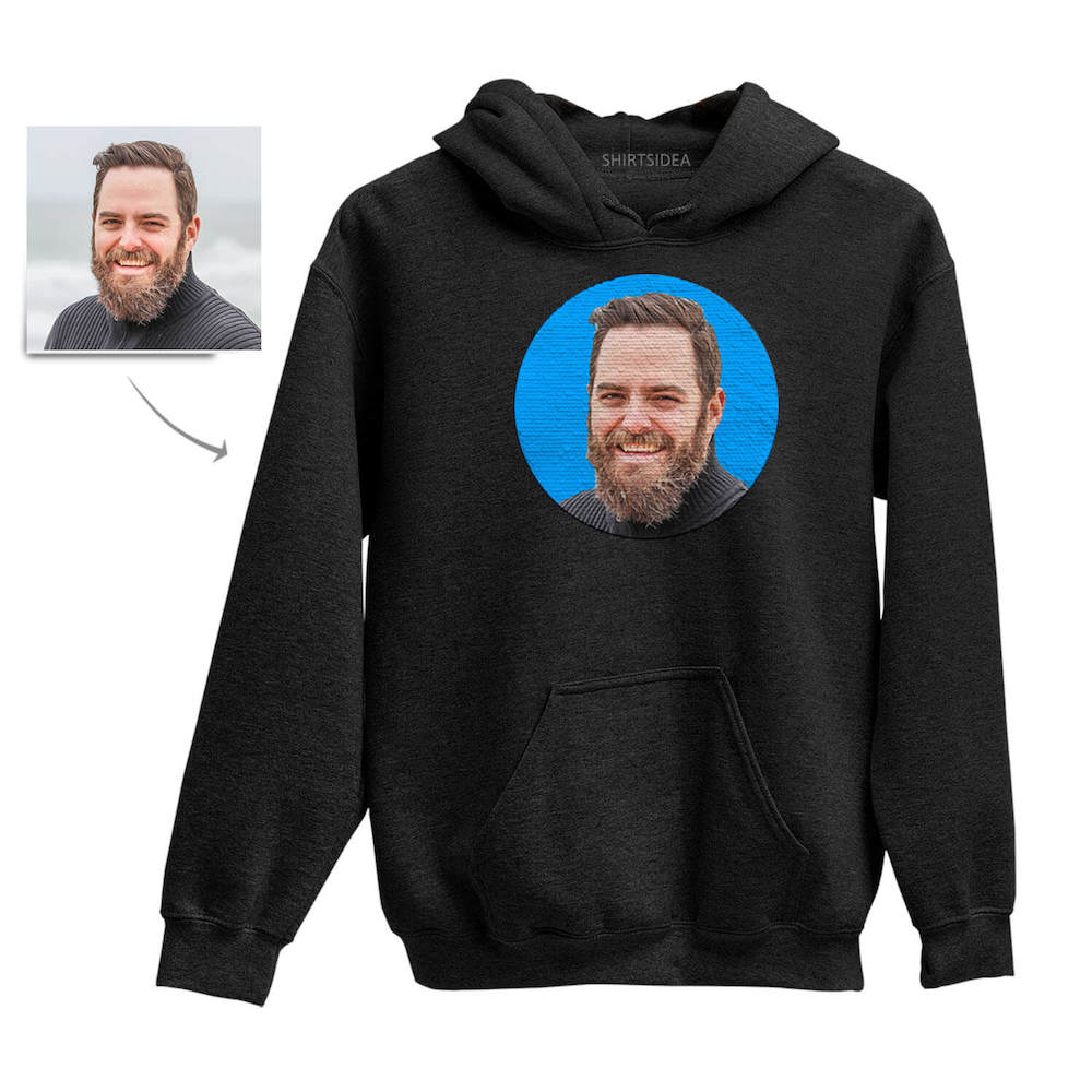 Custom Flip Sequin Hoodie(Circle Double Print)