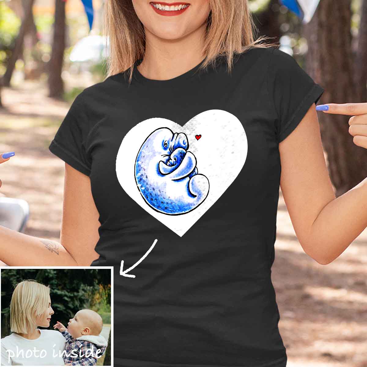 Benutzerdefiniertes Mom's Love Flip-Pailletten-Hemd (Doppeldruck)