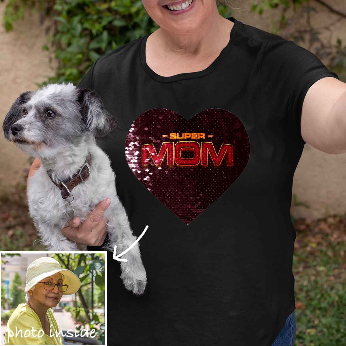 Custom Super Mom 2 Flip Sequin Shirt (Double Print)