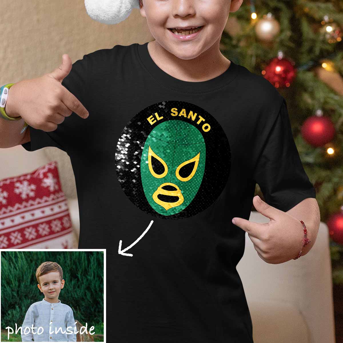 Custom EL Santo Flip Sequin Shirt (Double Print)
