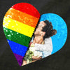 Benutzerdefinierter Rainbow Heart Flip Pailletten-Hoodie (Doppeldruck)