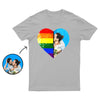 Custom Rainbow Heart Flip Sequin Shirt (Double Print)