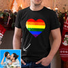 Custom Rainbow Heart Flip Sequin Shirt (Double Print)