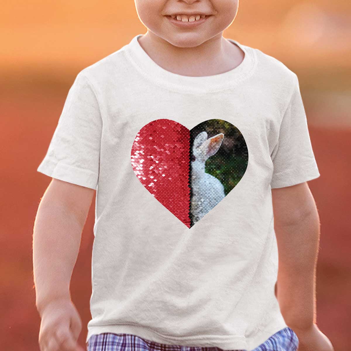 Kids Custom Flip Sequin Shirt (Heart)