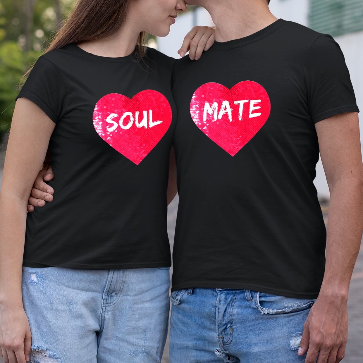 Custom Soul Mate Sequin Shirt (Double Print)-Two Shirts Sponsor